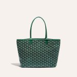 Goyard Goyardine Artois Tote PM Green Canvas & Chevroches Calfskin Palladium Hardware